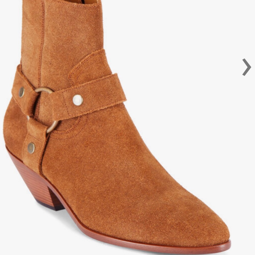Saint Laurent suede harness booties 38.5 western - Picture 7 of 9